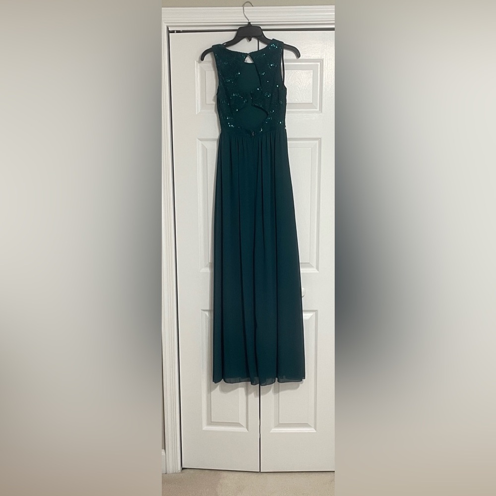 Xtraordinary Teal Sleeveless Gown